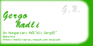 gergo madli business card